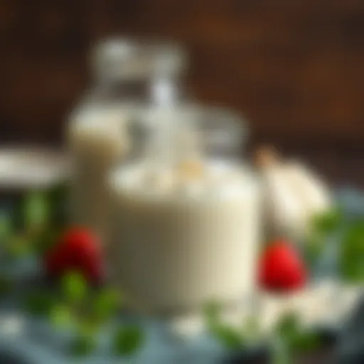 A vibrant jar of kefir grains ready for brewing