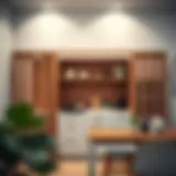 Elegant kitchen divider made from wood