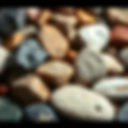 A collection of various kitchen stones showcasing unique textures and colors.