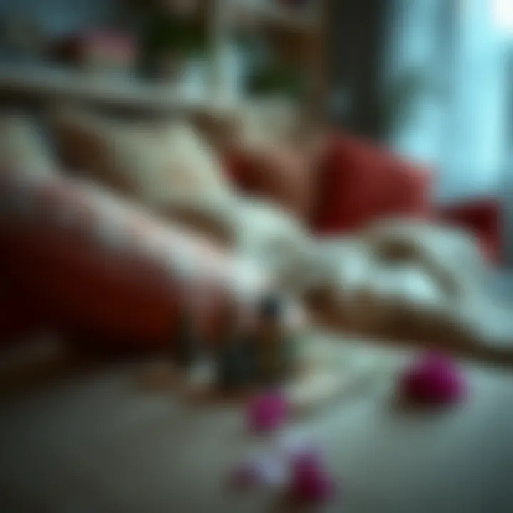 Essential oils providing a pleasant scent to the couch