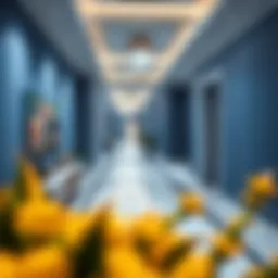 Elegant corridor featuring a harmonious color palette enhancing spatial perception.