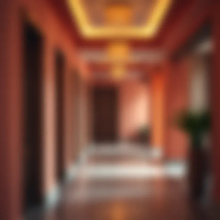 Well-lit corridor demonstrating the interplay between color and lighting.