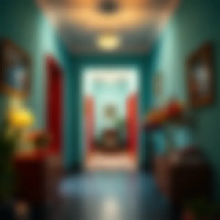 A vibrant corridor showcasing the psychological impact of color in home decor.