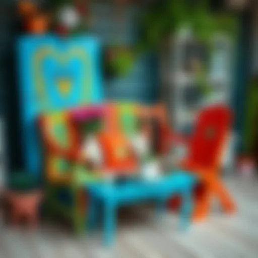 A beautifully painted lake furniture piece showcasing a vibrant new color.