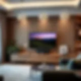 Stylish large TV unit in a modern living room