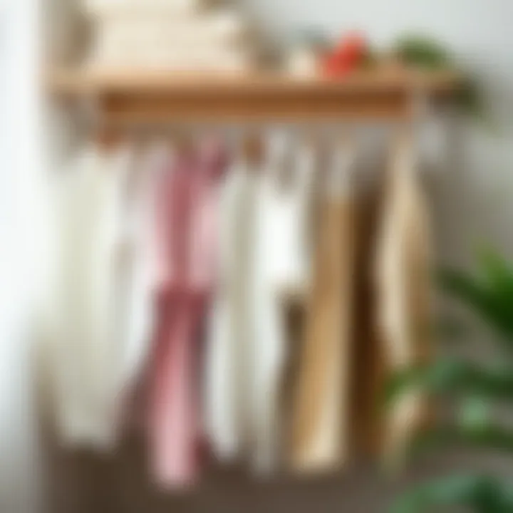 Linen garments hanging neatly, demonstrating proper storage