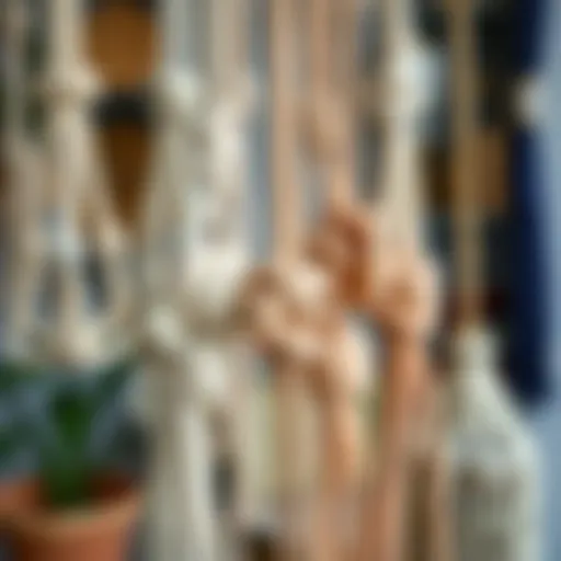 Various macrame knots displayed in a creative arrangement
