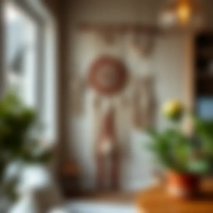 Beautifully crafted macrame wall hanging showcasing intricate designs