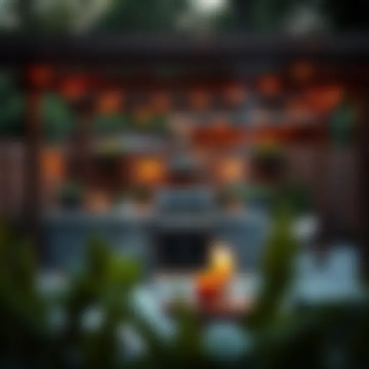 A beautifully set outdoor grilling area