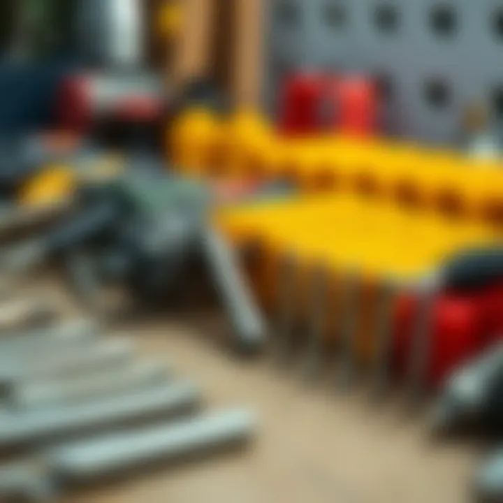 An assortment of drill bits arranged neatly.