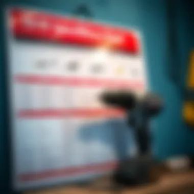 A detailed chart showing the specifications of different drills.