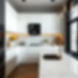 Elegant marble countertop enhancing kitchen aesthetics