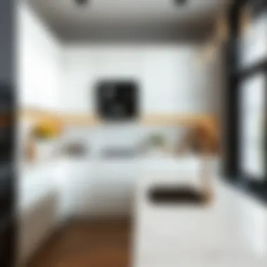 Elegant marble countertop enhancing kitchen aesthetics