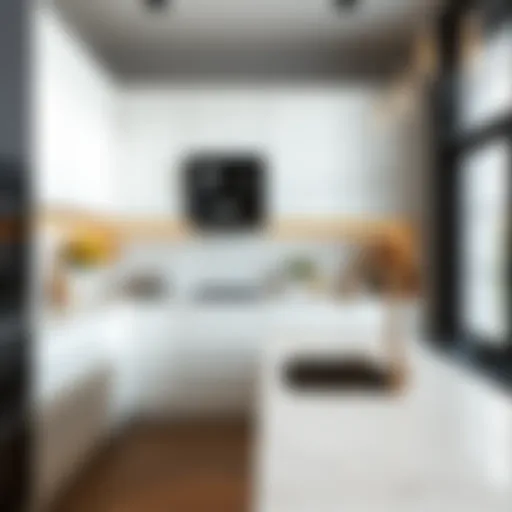 Elegant marble countertop enhancing kitchen aesthetics