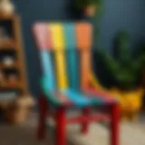 A beautifully painted wooden chair showcasing vibrant colors