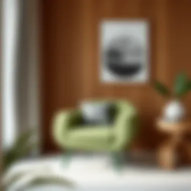 Modern green armchair featuring a sleek gray upholstery