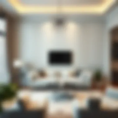 Modern living room with elegant wall paint