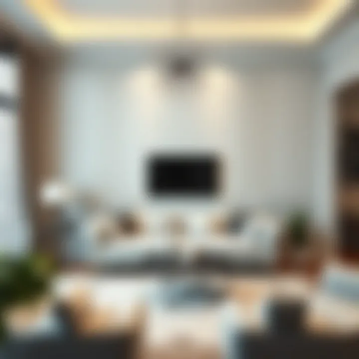 Modern living room with elegant wall paint