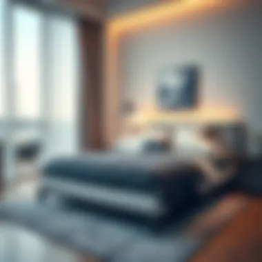 Elegant single bed design in modern bedroom