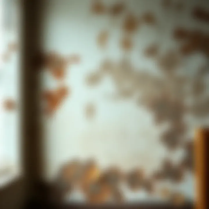 Moldy wall before treatment showcasing affected areas