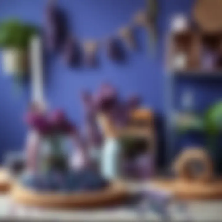 DIY project showcasing purple materials