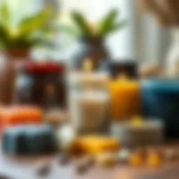 Collection of various wax types used for candle making