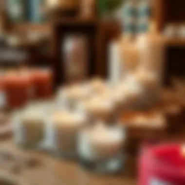 Display of different wick sizes and materials suitable for candles