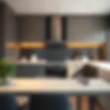 Modern kitchen layout with sleek cabinetry