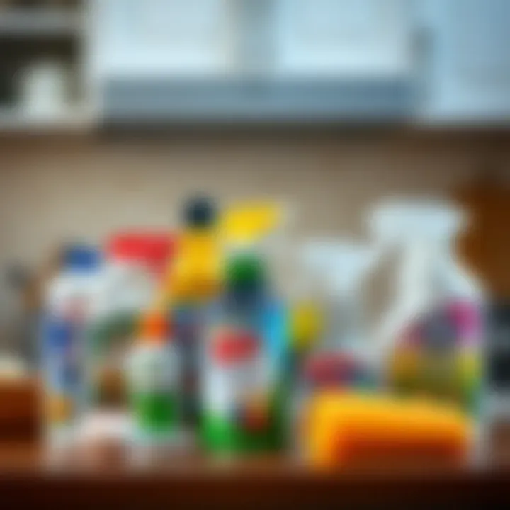 Variety of Kitchen Cabinet Cleaners Selection of various kitchen cabinet cleaners