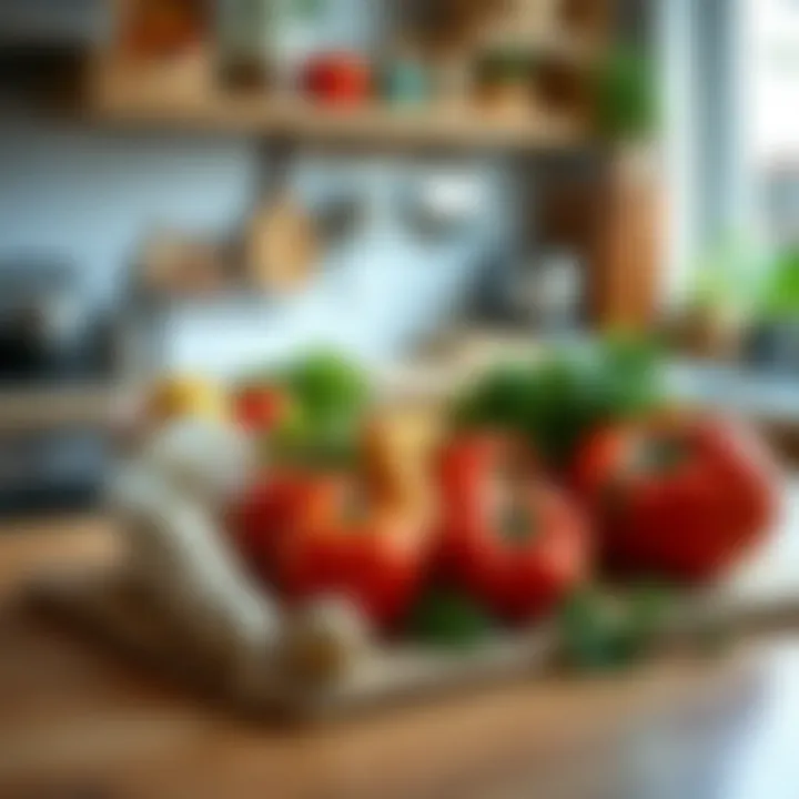 A selection of fresh, seasonal ingredients on a kitchen countertop.