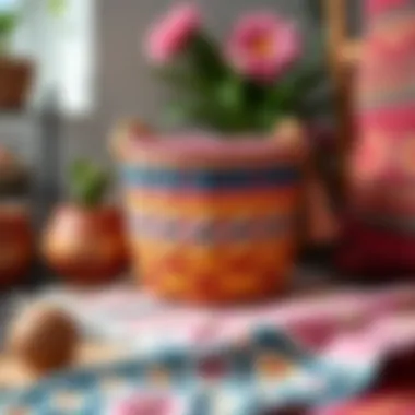 Colorful fabric basket adding a vibrant touch to home decor