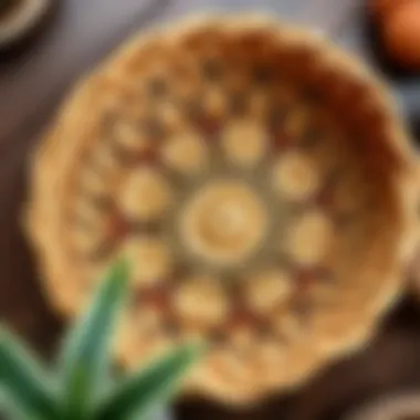 A beautifully woven basket showcasing intricate patterns