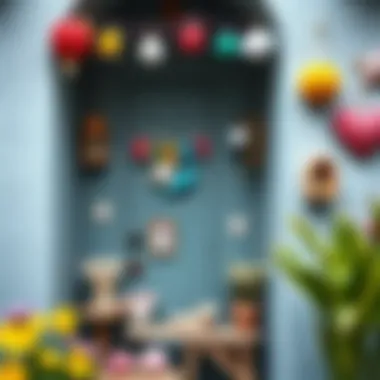 A colorful display of DIY newborn door decorations