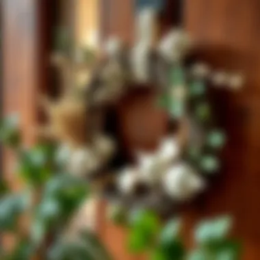 Creative materials used for crafting a door wreath