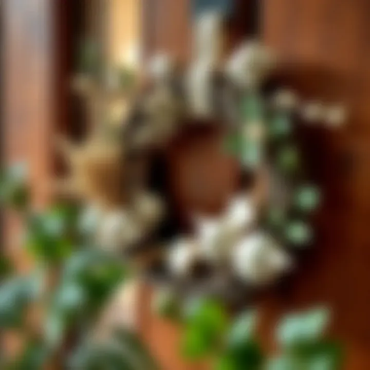 Creative materials used for crafting a door wreath