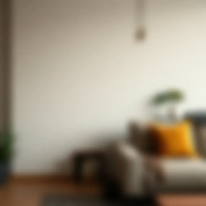 Close-up of textured wall finish in a living space