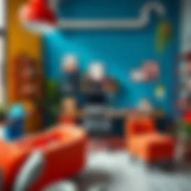 Vibrant and Creative Office Vibrant office space with bold colors and creative arrangements