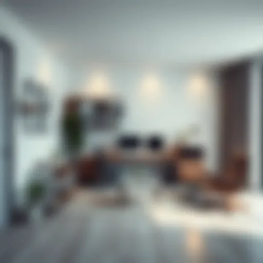 Sleek modern office setup with minimalistic furniture and decor