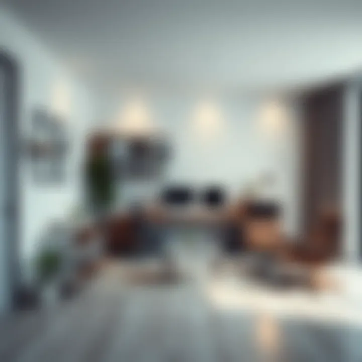 Minimalistic Office Design Sleek modern office setup with minimalistic furniture and decor