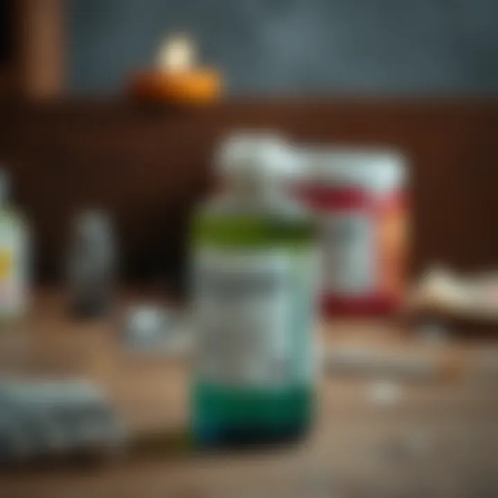 A bottle of solvent used for thinning oil paint