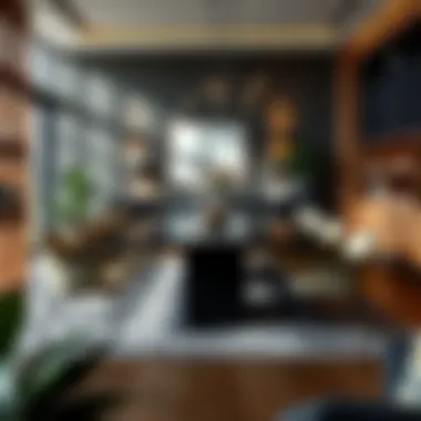 Modern design of a twelve-person rectangular table