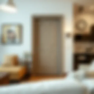 A beautifully painted PVC door in a stylish living room setting