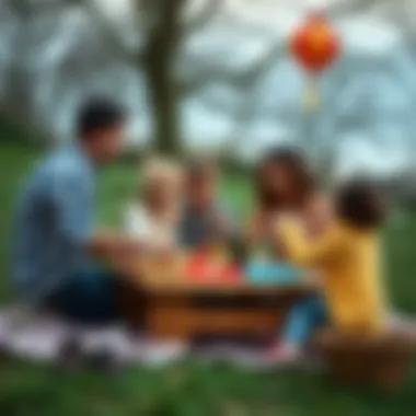 A family enjoying outdoor games during a picnic
