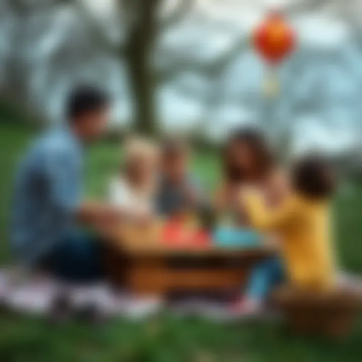 A family enjoying outdoor games during a picnic