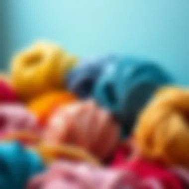 Colorful yarns arranged aesthetically