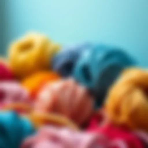 Colorful yarns arranged aesthetically