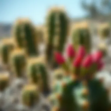 Natural habitat of rabbit cactus in the wild