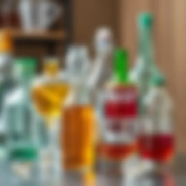 Glass Items for Recycling Image showing different glass items suitable for recycling