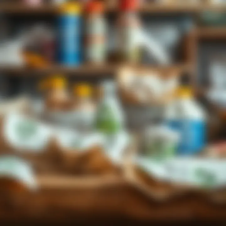 Recyclable Paper Types Illustration of various recyclable paper products