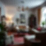 Vintage living room with retro furniture and decor